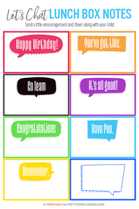 Printable Lunch Box Notes (4 Themes Included)